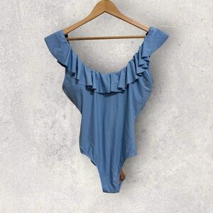 J.Crew ruffle scoop back one piece swimsuit